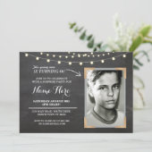 写真の誕生会のチョークメンズレディース第60招待 招待状 (スタンド正面)