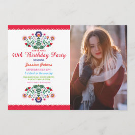 写真の誕生会の花のフェスタのメキシコ人Viva 招待状