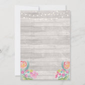 写真の誕生会の花の素朴な木2つの写真 招待状 (裏面)