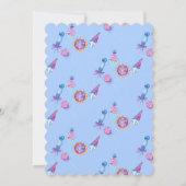 写真の誕生日と甘い青いキャンディ 招待状 (裏面)