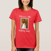 写真の誕生日のカスタムなパーティーのお祝いフレーム Tシャツ (正面)