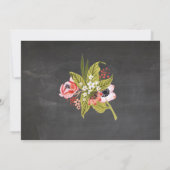 写真の誕生日のピンクの花のチョークの女性の花 招待状 (裏面)