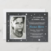 写真の誕生日のヴィンテージのチョークの招待メンズ第40第50 招待状 (正面)