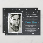 写真の誕生日のヴィンテージのチョークの招待メンズ第40第50 招待状 (正面/裏面)