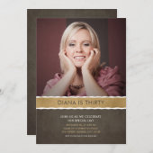 写真の誕生日の招待状の第30パーティーの写真 招待状 (正面/裏面)