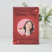 写真の誕生日招待状 招待状 (スタンド正面)