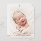 写真の誕生発表カードソフトブルーバック 案内状 (正面)