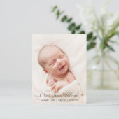 写真の誕生発表カードソフトブルーバック 案内状 (スタンド正面)