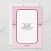 写真の誕生発表スウィート水玉模様ピンク 案内状 (裏面)