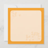 写真の誕生発表ハートスポットオレンジの植物 案内状 (裏面)