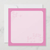 写真の誕生発表ハートスポットピンクの植物 案内状 (裏面)