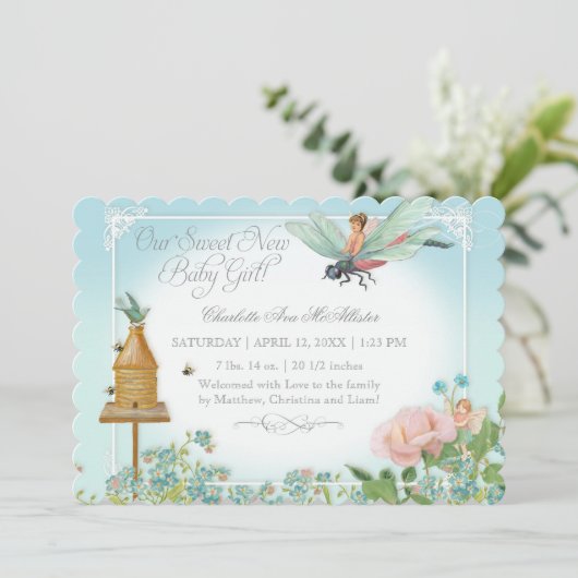 写真の誕生発表フェアリー・ビーズドラゴンフライ 案内状 (スタンド正面)