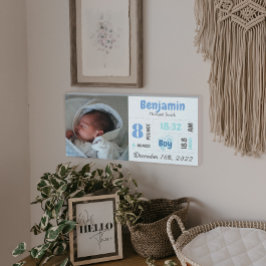 写真の誕生発表家族の記念 キャンバスプリント