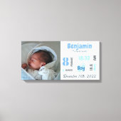 写真の誕生発表家族の記念 キャンバスプリント (正面)