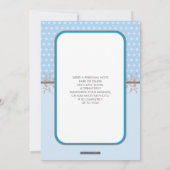 写真の誕生発表甘い水玉模様ブルー 案内状 (裏面)