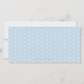 写真の誕生発表甘い男の赤ちゃんブルー 案内状 (裏面)