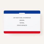 写真の識別緊急安全児童ID バッジ (裏面)