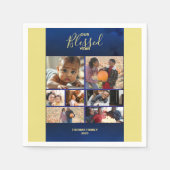 写真の賛美年の家族の写真のコラージュの追加 スタンダードカクテルナプキン (正面)