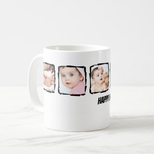 写真の走り書きフレームのパーソナライズな母の日 コーヒーマグカップ (正面左)