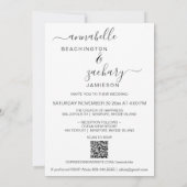 *~*写真の返信RSVP + QR AR6フローラ結婚の請求書 招待状 (裏面)