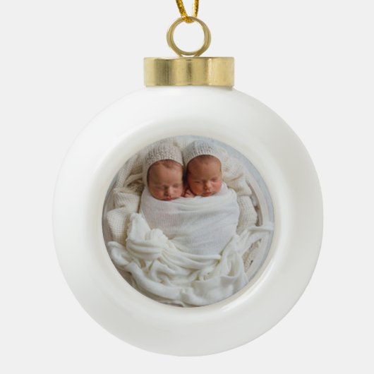 写真の追カスタム加雪片枠オーナメント セラミックボールオーナメント (正面)
