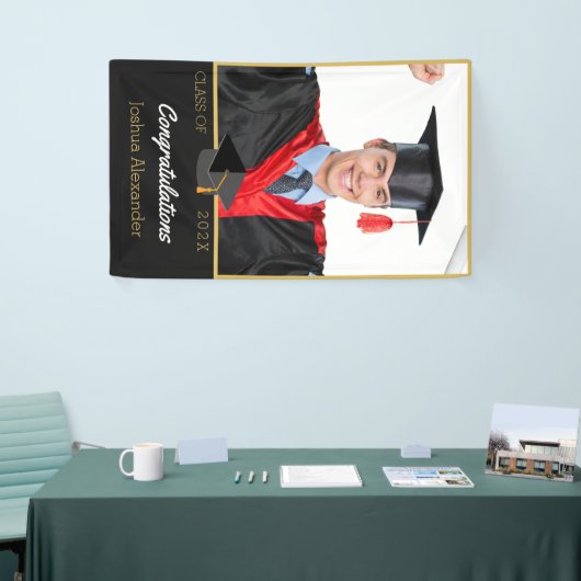 写真の追加お祝い大学院写真 横断幕 (トレードショー)