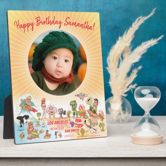 写真の追加と編集文字Southern Cal Cartoon フォトプラーク (側面)