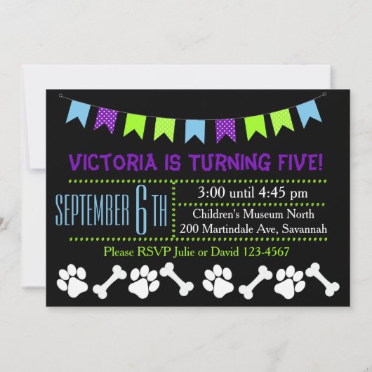 写真の追加を効果的に有効にする誕生日 招待状 (裏面)