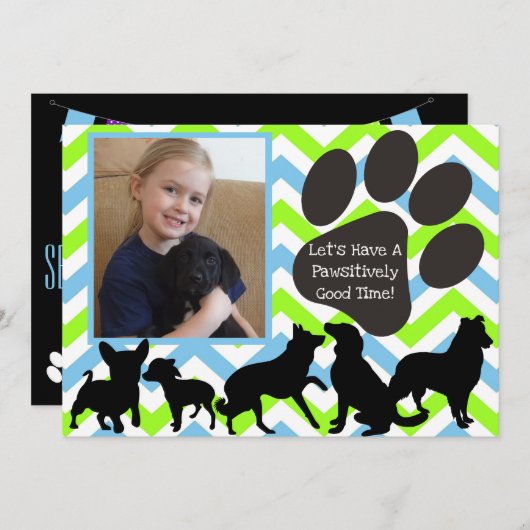 写真の追加を効果的に有効にする誕生日 招待状 (正面/裏面)