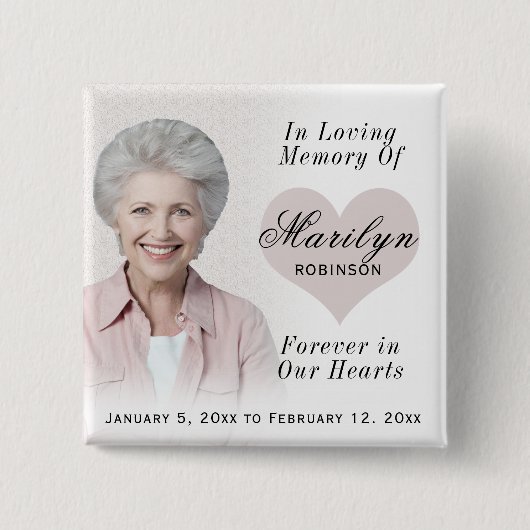 写真の追加カスタムメモリアルボタン 缶バッジ (正面)