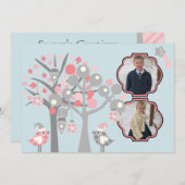 写真の追加カスタムWinter Birds Holiday Card シーズンカード (正面/裏面)