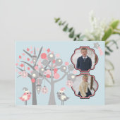 写真の追加カスタムWinter Birds Holiday Card シーズンカード (スタンド正面)