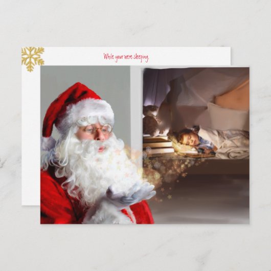 写真の追加サンタ訪問クリスマスイブ 案内ポストカード (正面/裏面)