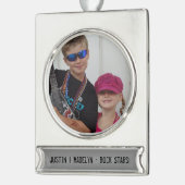 写真の追加テキストバナーの追加オーナメント シルバープレートバナーオーナメント (左)