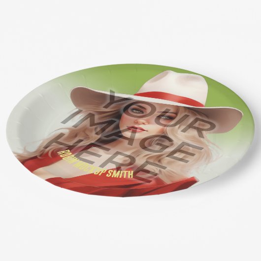 写真の追加パーソナライズされた紙カスタムパーティープレート ペーパープレート (アングル)