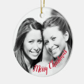 写真の追加パーソナライズされたChristmas写真 セラミックオーナメント (左)