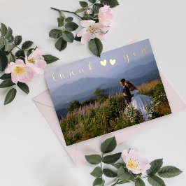 写真の追加ミニマルスモダンクリッ結婚トに感謝 箔シーズンカード