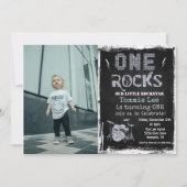 写真の追加ロックスタードラムセット1st誕生日招待状 招待状 (正面)