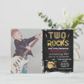 写真の追加ロックスタードラムセット2nd誕生日招待状 招待状 (スタンド正面)