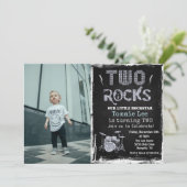 写真の追加ロックスタードラムセット2nd誕生日招待状 招待状 (スタンド正面)