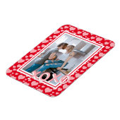 写真の追加ロマンチックな赤いピンクのハートXOXO マグネット (左側)