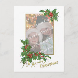 写真の追加ヴィンテージハッピーなクリスマステンプレート シーズンポストカード