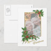写真の追加ヴィンテージハッピーなクリスマステンプレート シーズンポストカード (正面/裏面)