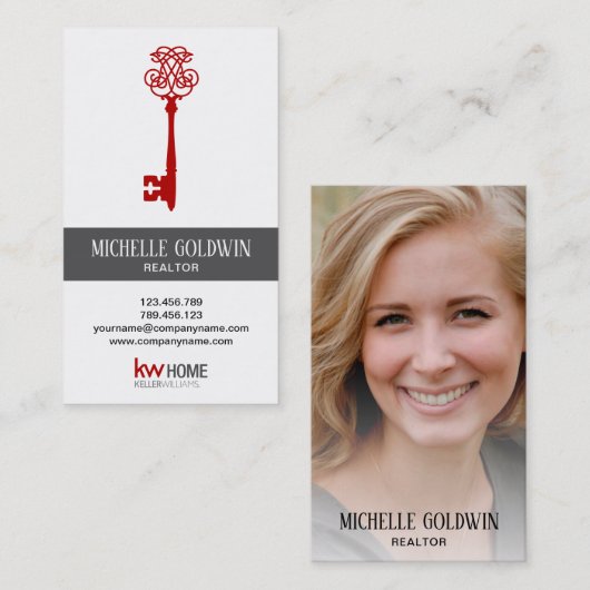 写真の追加実在モダン不動産不動産仲介業者鍵事業 名刺 (正面/裏面)