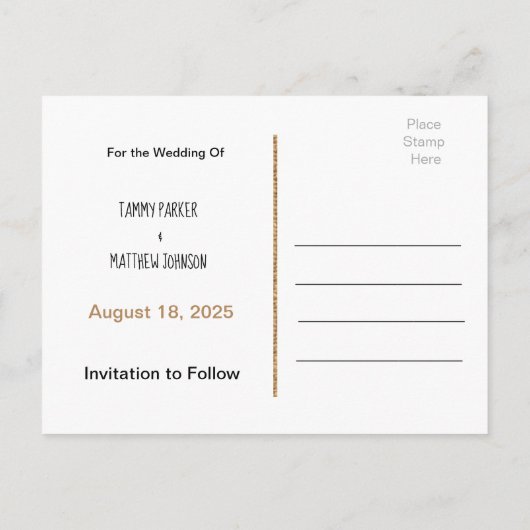 写真の追加日付はがきを保存 案内ポストカード (裏面)