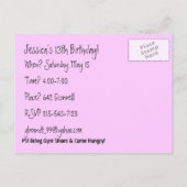 写真の追加誕生日はがき招待状 インビテーションポストカード (裏面)