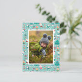 写真の追加 |かわいいクリスマスパターン ポストカード (スタンド正面)