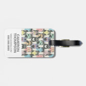 写真の追加|かわいいヒップスター猫の柄 ラゲッジタグ (裏面横)