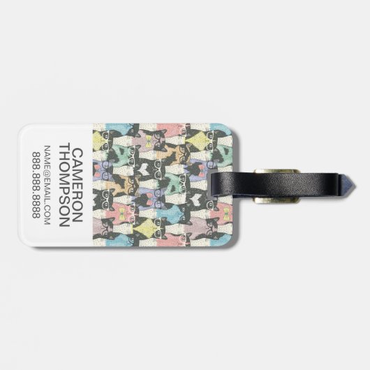 写真の追加|かわいいヒップスター猫の柄 ラゲッジタグ (裏面横)