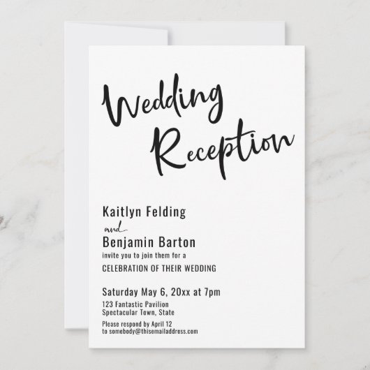 写真の追加、はっきりしたタイポグラフィ結婚披露宴 招待状 (正面)